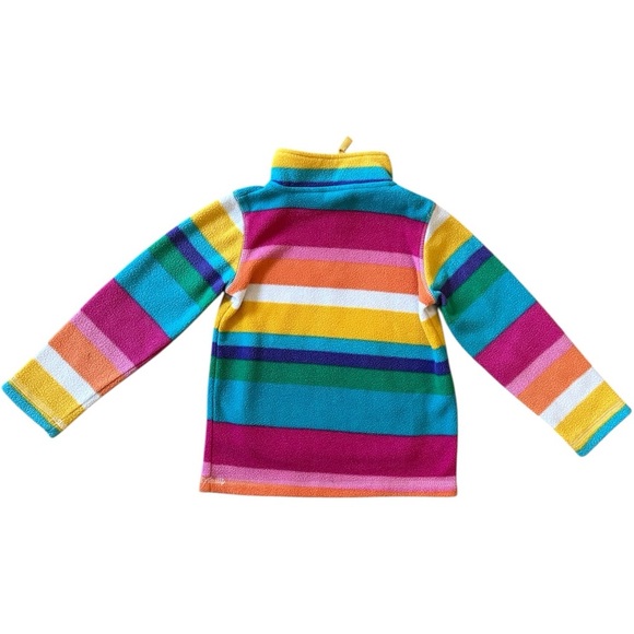 Arizona Kids Sz 5 Fleece Pullover Colorful Stripe Rainbow 1/4 Zip - Picture 2 of 6
